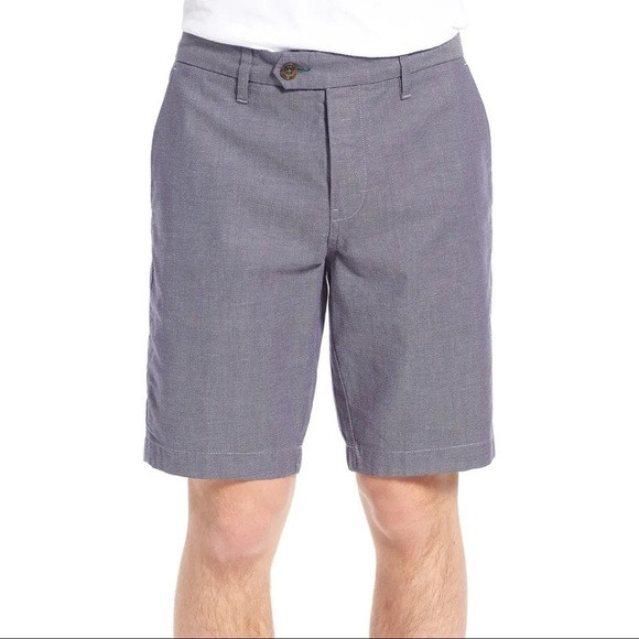 TED BAKER LONDON Primado Blue Semi Plain Slim Fit Shorts NWT Size 38R